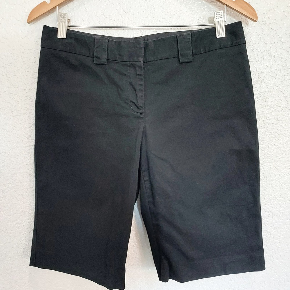 Express "Editor" Black Bermuda Dress Shorts 12" Inseam Size 6